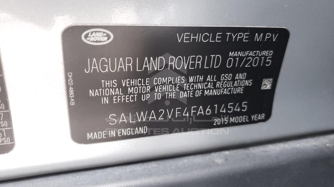 Photo 3 VIN: SALWA2VF4FA614545 - RANGE ROVER SPORT 