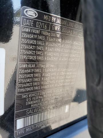 Photo 12 VIN: SALWG2KF4GA649607 - LAND ROVER RANGE ROVE 