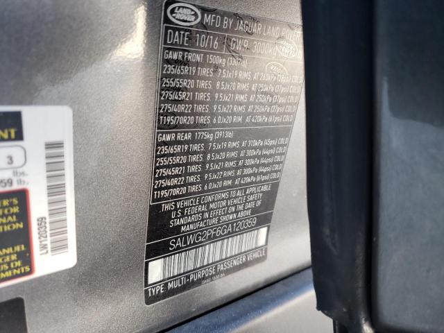 Photo 12 VIN: SALWG2PF6GA120359 - LAND ROVER RANGE ROVE 