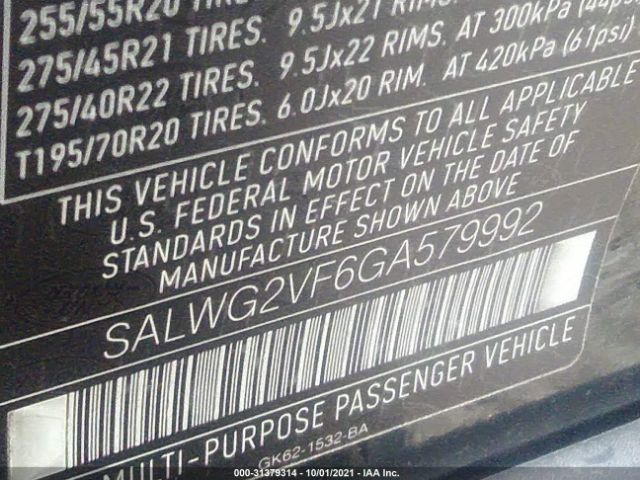 Photo 8 VIN: SALWG2VF6GA579992 - LAND ROVER RANGE ROVER SPORT 