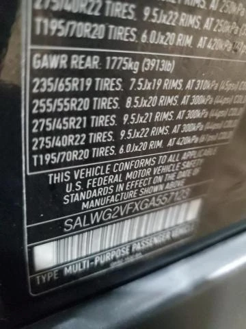 Photo 12 VIN: SALWG2VFXGA557123 - LAND ROVER RANGE ROVE 