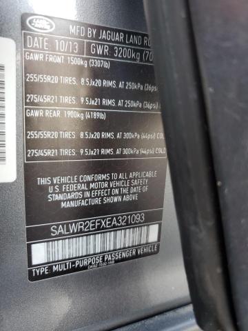 Photo 12 VIN: SALWR2EFXEA321093 - LAND ROVER RANGE ROVE 