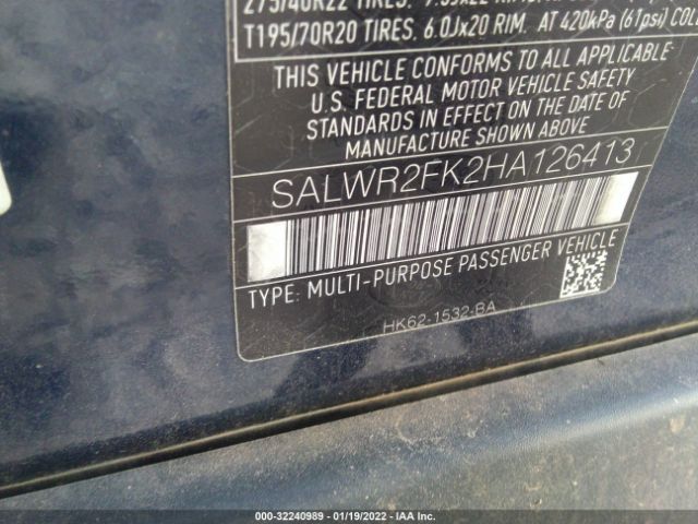 Photo 8 VIN: SALWR2FK2HA126413 - LAND ROVER RANGE ROVER SPORT 