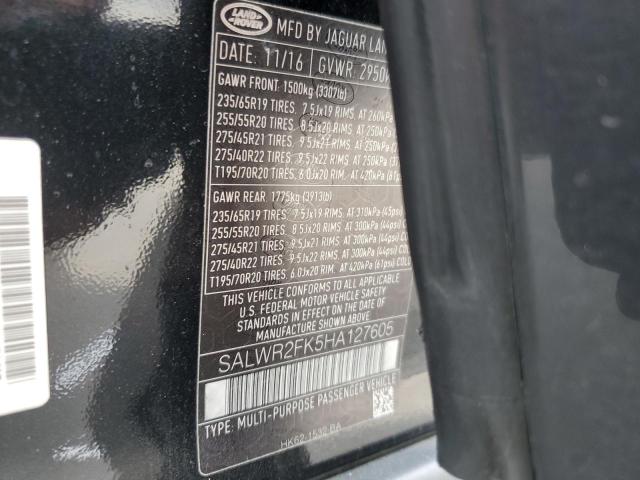 Photo 12 VIN: SALWR2FK5HA127605 - LAND ROVER RANGE ROVE 