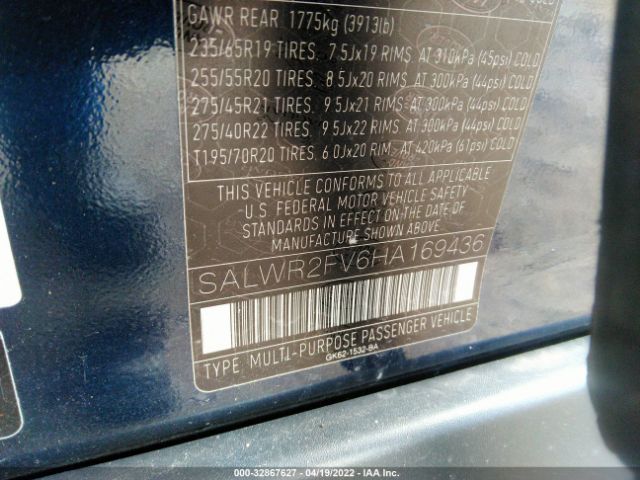 Photo 8 VIN: SALWR2FV6HA169436 - LAND ROVER RANGE ROVER SPORT 