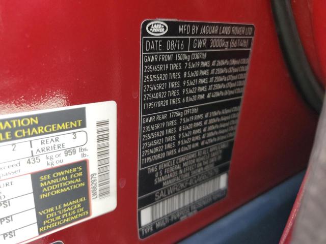 Photo 12 VIN: SALWR2KF4GA662979 - LAND ROVER RANGE ROVE 