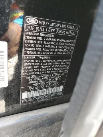 Photo 12 VIN: SALWR2KF5GA575575 - LAND ROVER RANGE ROVE 