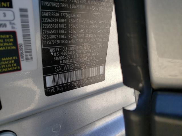 Photo 9 VIN: SALWR2PF6GA663950 - LAND ROVER RANGE ROVE 