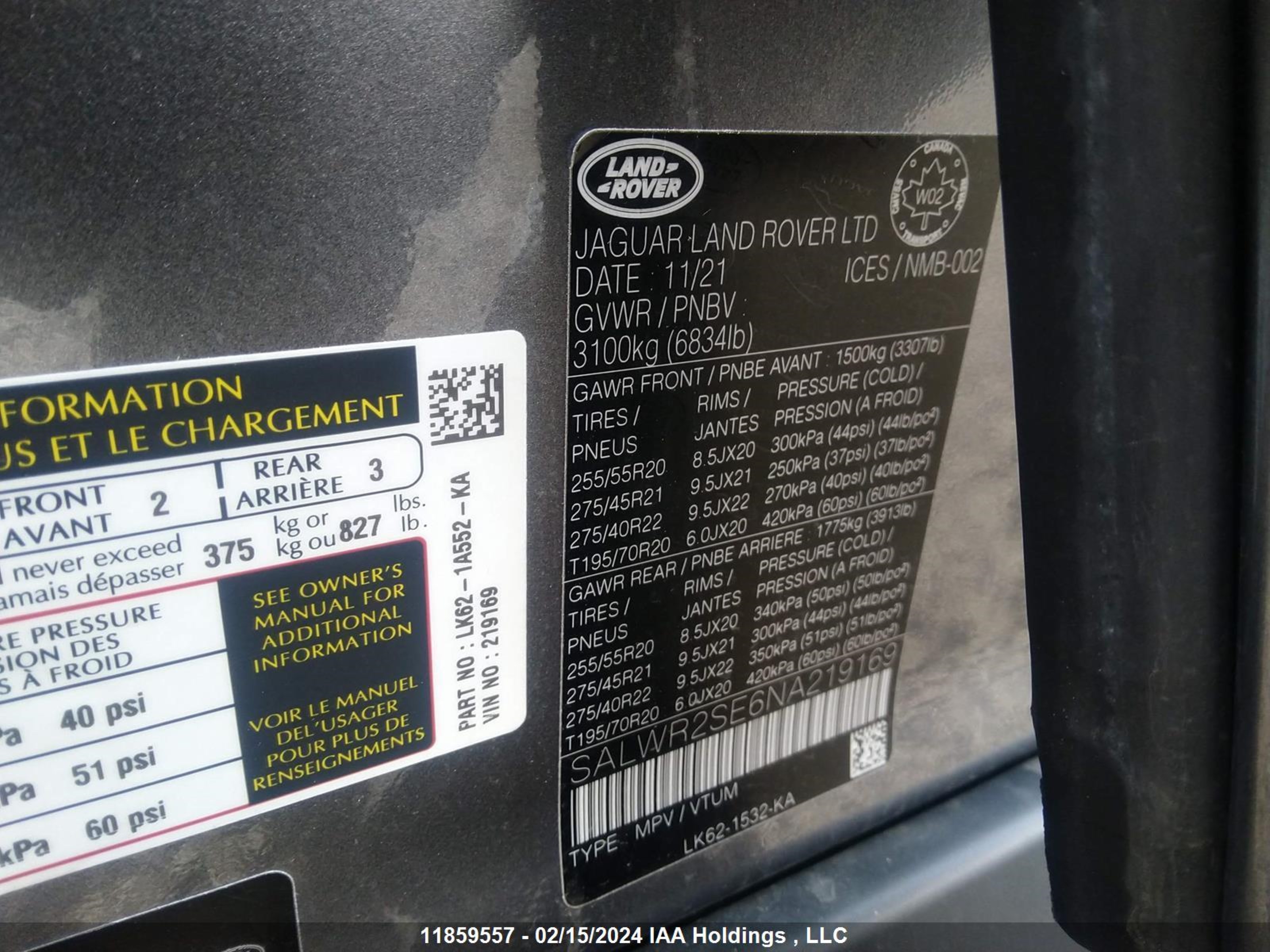 Photo 8 VIN: SALWR2SE6NA219169 - LAND ROVER RANGE ROVER SPORT 