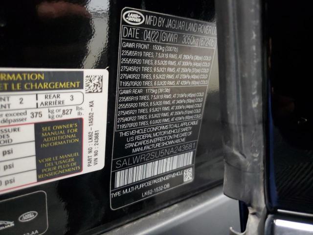 Photo 12 VIN: SALWR2SU5NA243681 - LAND ROVER RANGE ROVE 