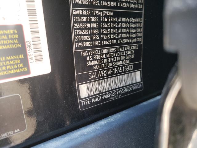 Photo 9 VIN: SALWR2VF1FA515903 - LAND ROVER RANGE ROVE 