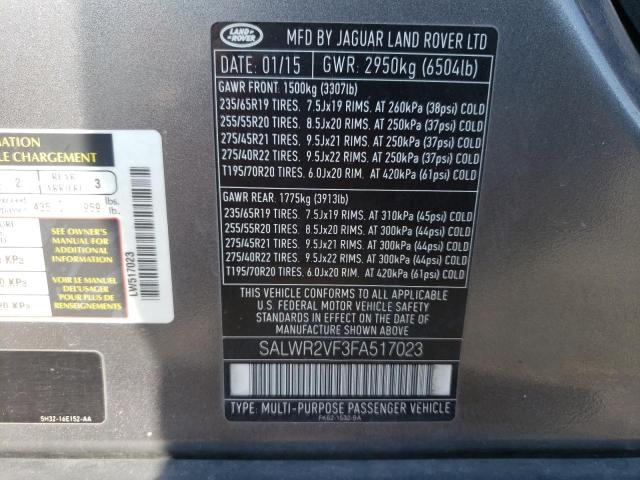 Photo 11 VIN: SALWR2VF3FA517023 - LAND ROVER RANGE ROVE 