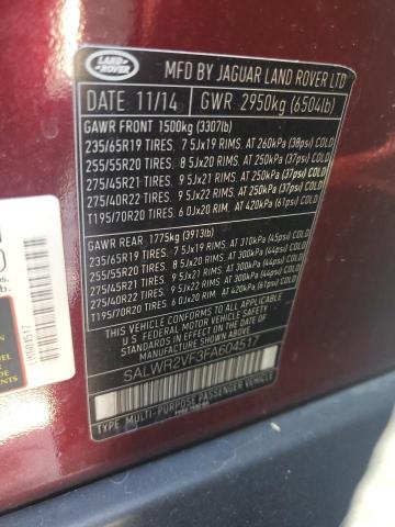 Photo 11 VIN: SALWR2VF3FA604517 - LAND ROVER RANGE ROVE 