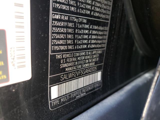 Photo 9 VIN: SALWR2VF5GA642025 - LAND ROVER RANGE ROVE 