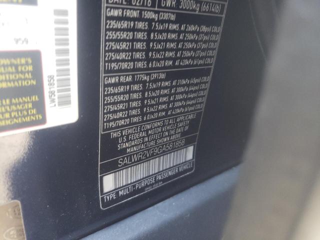 Photo 11 VIN: SALWR2VF9GA581858 - LAND ROVER RANGE ROVE 