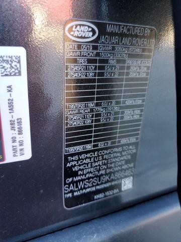 Photo 13 VIN: SALWS2SU9KA866463 - LAND ROVER RANGE ROVE 