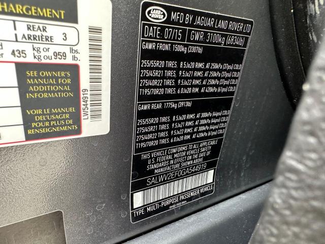 Photo 9 VIN: SALWV2EF0GA541919 - LAND ROVER RANGE ROVE 