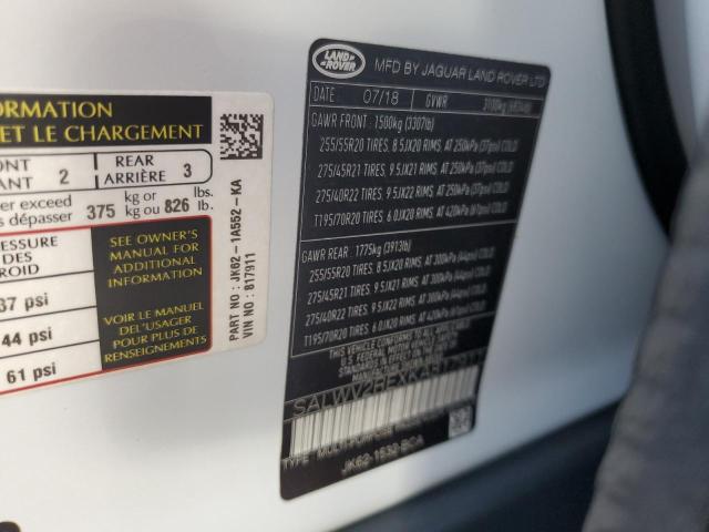 Photo 12 VIN: SALWV2REXKA817911 - LAND ROVER RANGE ROVE 