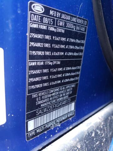 Photo 13 VIN: SALWZ2EFXGA548173 - LAND ROVER RANGE ROVE 