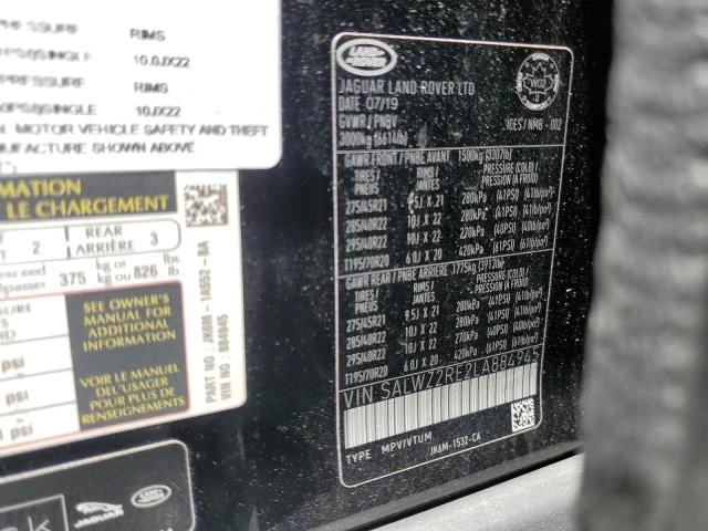 Photo 11 VIN: SALWZ2RE2LA884945 - LAND-ROVER RANGE ROVE 