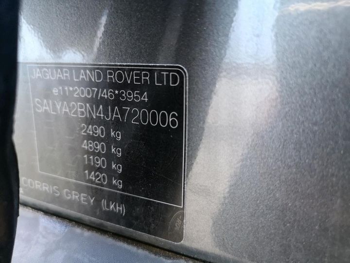 Photo 8 VIN: SALYA2BN4JA720006 - LAND ROVER RANGE ROVER VEL 