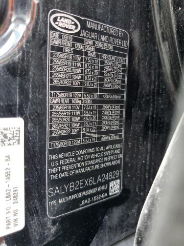 Photo 12 VIN: SALYB2EX6LA248291 - LAND ROVER RANGE ROVE 