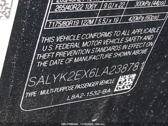 Photo 8 VIN: SALYK2EX6LA238781 - LAND ROVER RANGE ROVER VELAR 