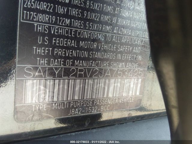 Photo 8 VIN: SALYL2RV2JA753425 - LAND ROVER RANGE ROVER VELAR 