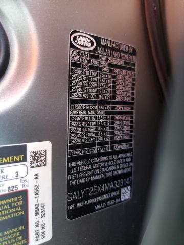 Photo 9 VIN: SALYT2EX4MA323147 - LAND ROVER RANGE ROVE 