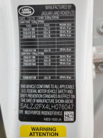 Photo 12 VIN: SALZJ2FX4LH076047 - LAND-ROVER RANGE ROVE 