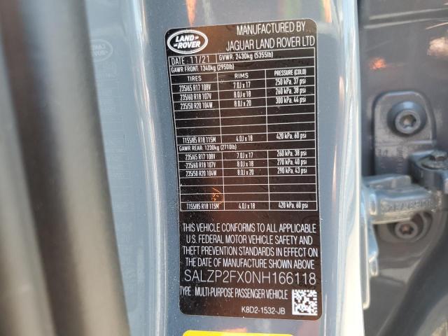 Photo 12 VIN: SALZP2FX0NH166118 - LAND ROVER RANGE ROVE 