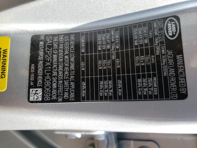 Photo 9 VIN: SALZP2FX1LH080698 - LAND ROVER RANGE ROVE 