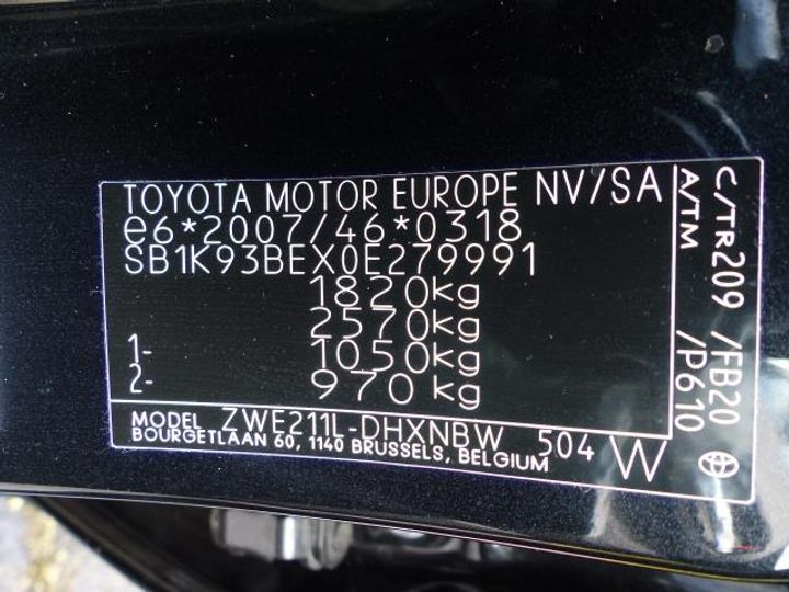 Photo 23 VIN: SB1K93BEX0E279991 - TOYOTA COROLLA 