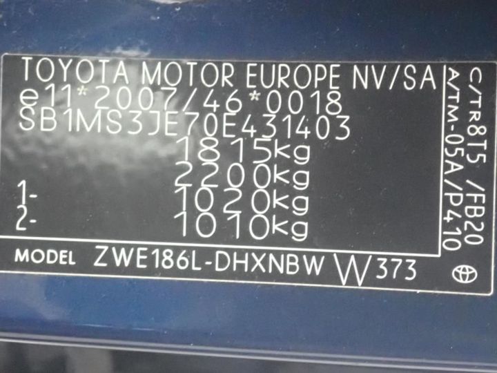 Photo 12 VIN: SB1MS3JE70E431403 - TOYOTA AURIS 