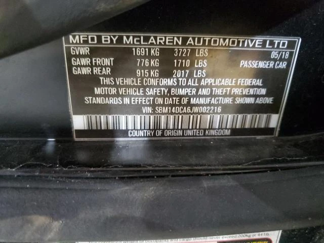 Photo 11 VIN: SBM14DCA6JW002216 - MCLAREN 720S 