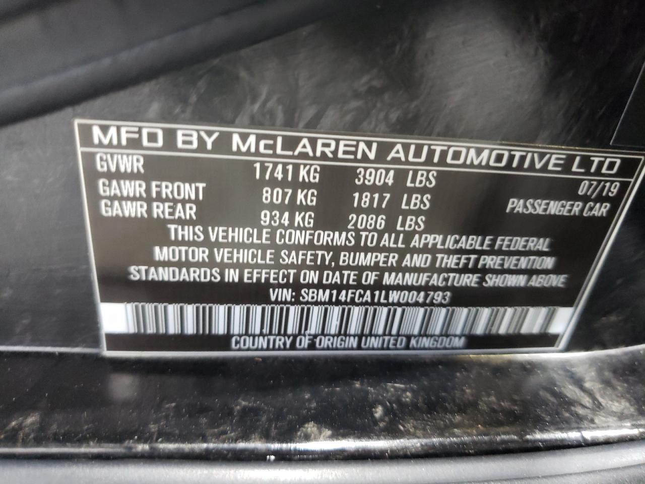 Photo 12 VIN: SBM14FCA1LW004793 - MCLAREN 720S 