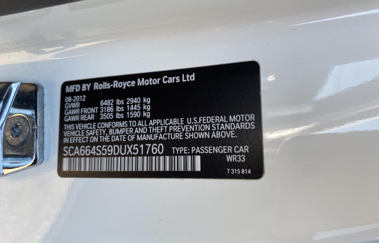 Photo 9 VIN: SCA664S59DUX51760 - ROLLS-ROYCE GHOST 