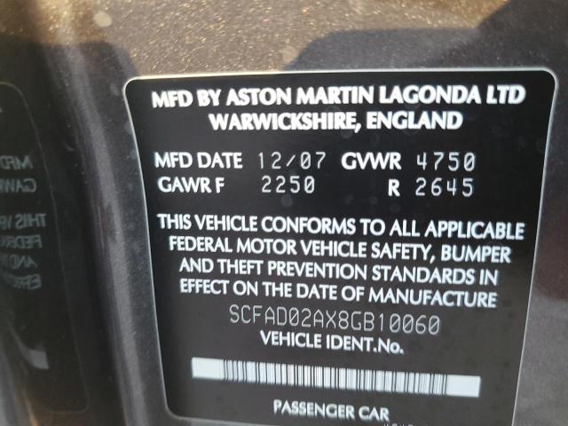 Photo 11 VIN: SCFAD02AX8GB10060 - ASTON-MARTIN DB9 VOLANT 