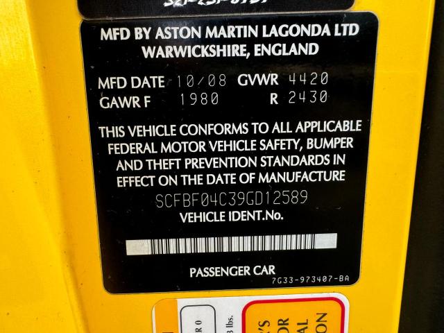 Photo 9 VIN: SCFBF04C39GD12589 - ASTON-MARTIN V8 VANTAGE 