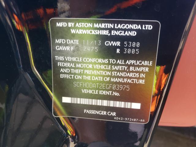 Photo 9 VIN: SCFHDDAT2EGF03975 - ASTON MARTIN RAPIDE 