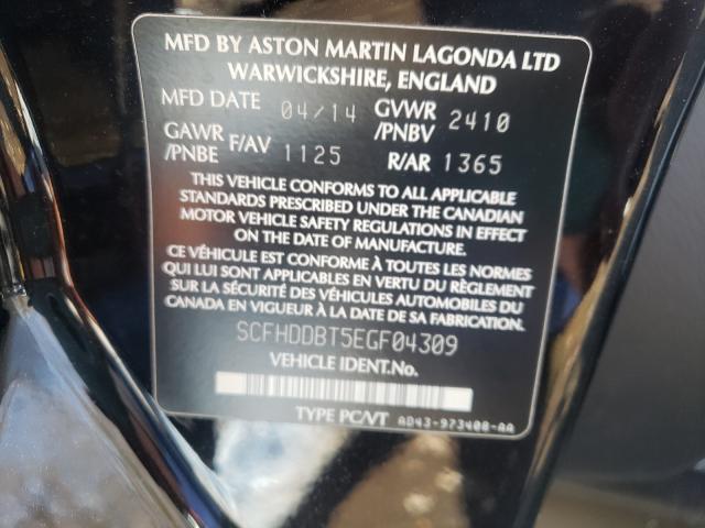 Photo 9 VIN: SCFHDDBT5EGF04309 - ASTON MARTIN RAPIDE 