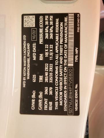 Photo 12 VIN: SD7VUJBW4PTV06800 - ASTON-MARTIN DBX 707 
