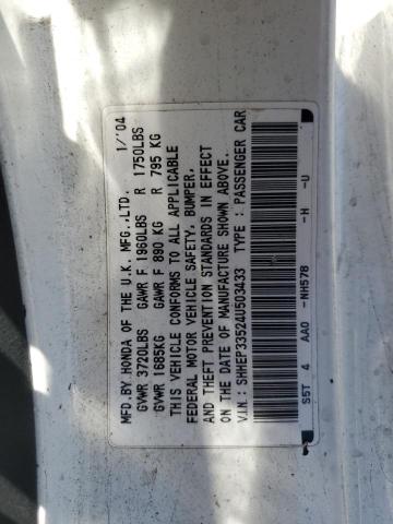 Photo 11 VIN: SHHEP33524U503433 - HONDA CIVIC 