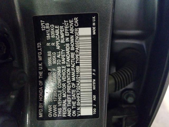 Photo 9 VIN: SHHFK7G24JU211689 - HONDA CIVIC LX 