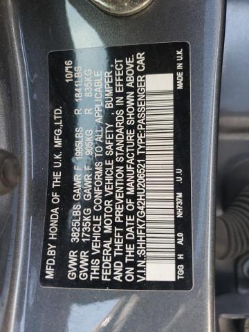 Photo 12 VIN: SHHFK7G42HU206521 - HONDA CIVIC 