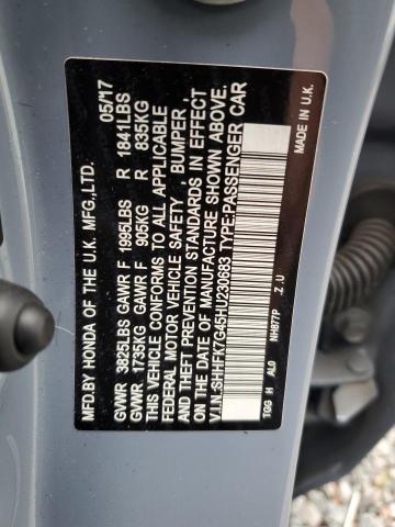 Photo 11 VIN: SHHFK7G45HU230683 - HONDA CIVIC 