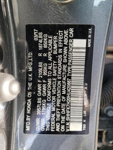 Photo 11 VIN: SHHFK7H20HU420887 - HONDA CIVIC LX 