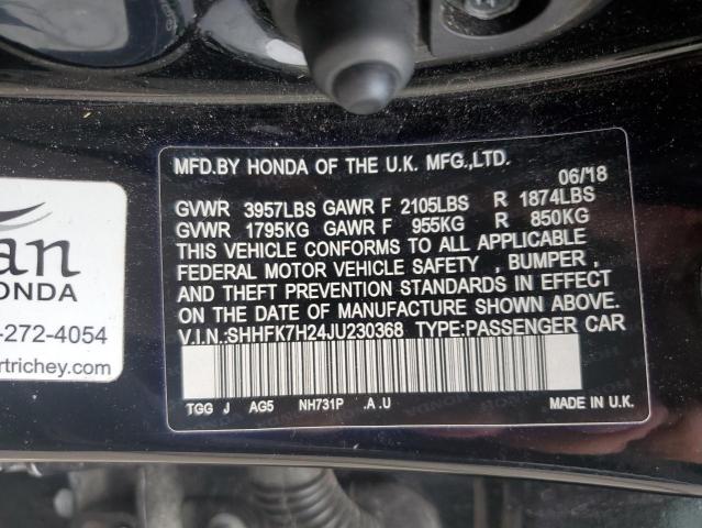 Photo 11 VIN: SHHFK7H24JU230368 - HONDA CIVIC LX 