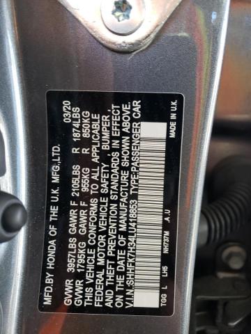 Photo 11 VIN: SHHFK7H34LU418853 - HONDA CIVIC LX 