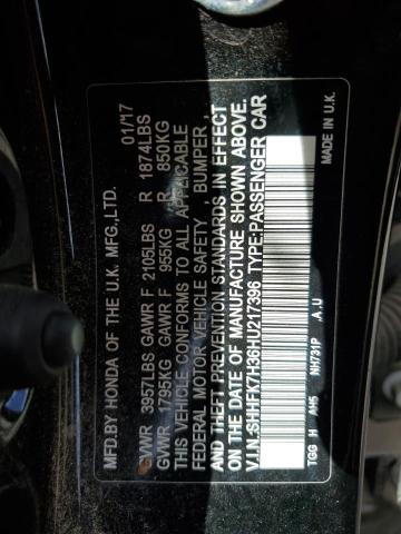 Photo 11 VIN: SHHFK7H36HU217396 - HONDA CIVIC 